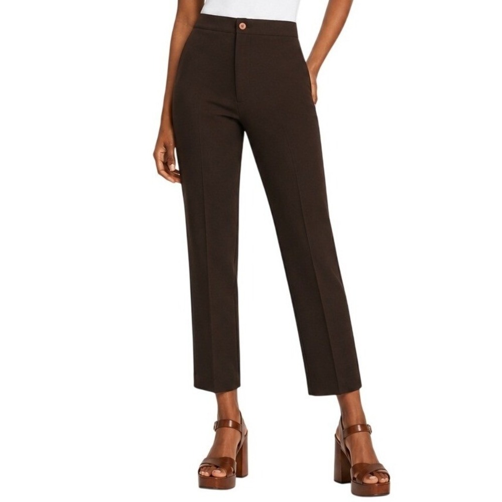 70s Vintage Levis Dark Brown Twill Pants Womens 4 High Waist Mod Trousers Casual